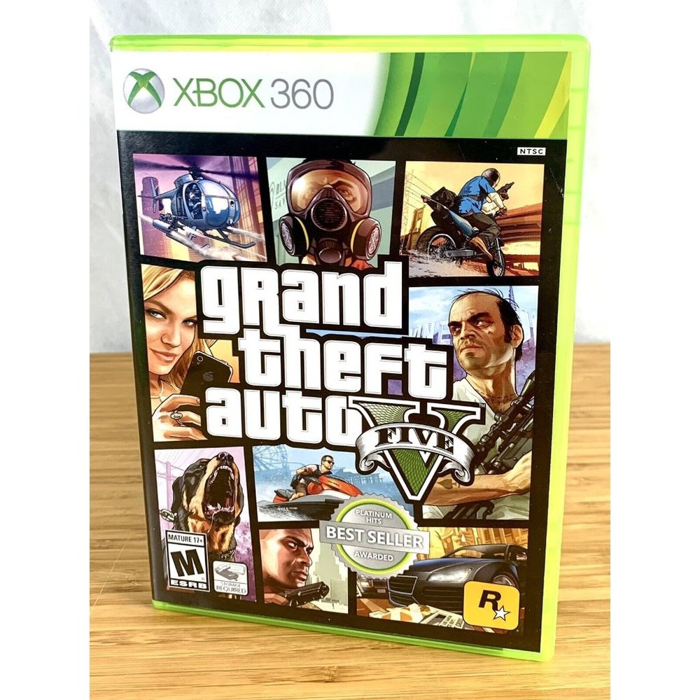 Grand Theft Auto V Microsoft Xbox 360 Game Discs w/ Case,manual - No Map